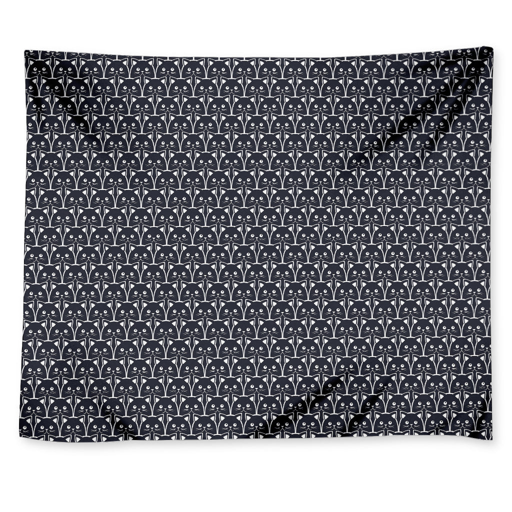 Cute Black Cat Pattern Print Tapestry