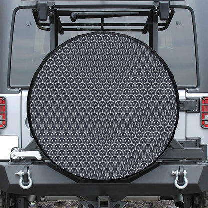 Cute Black Cat Pattern Print Tire Cover