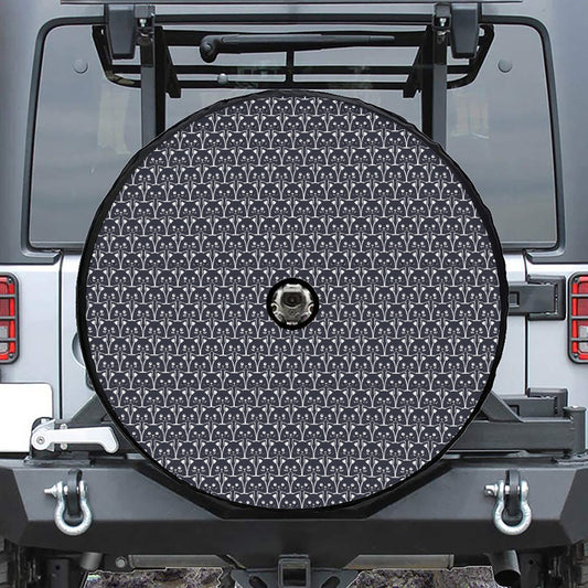 Cute Black Cat Pattern Print Tire Cover With Camera Hole