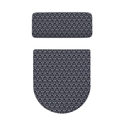 Cute Black Cat Pattern Print Toilet Lid And Tank Cover Set