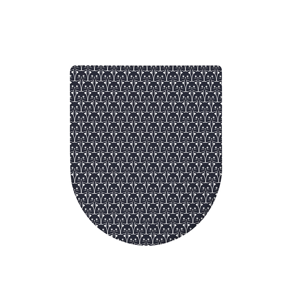 Cute Black Cat Pattern Print Toilet Lid Cover
