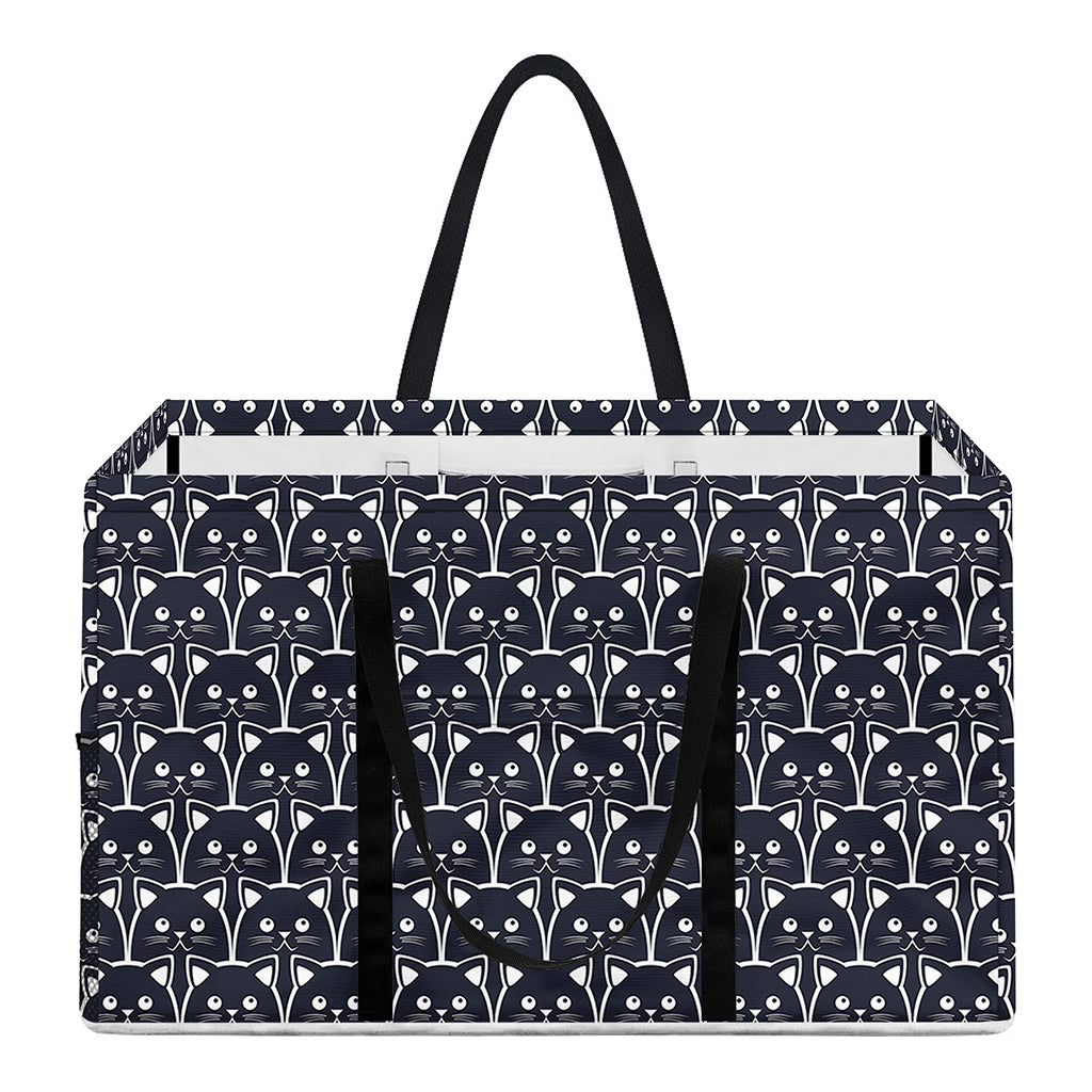 Cute Black Cat Pattern Print Utility Tote Bag