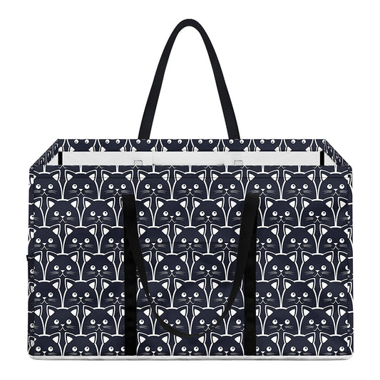 Cute Black Cat Pattern Print Utility Tote Bag
