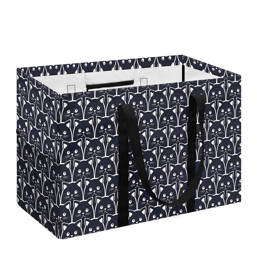 Cute Black Cat Pattern Print Utility Tote Bag