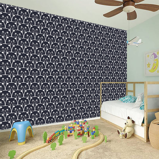 Cute Black Cat Pattern Print Wall Sticker