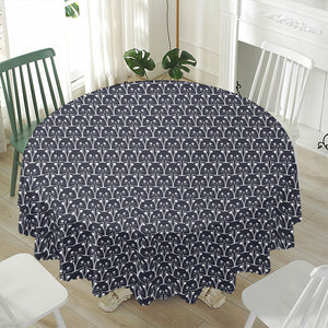 Cute Black Cat Pattern Print Waterproof Round Tablecloth