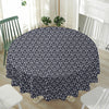 Cute Black Cat Pattern Print Waterproof Round Tablecloth