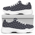 Cute Black Cat Pattern Print White Chunky Shoes