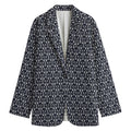 Cute Black Cat Pattern Print Women's Cotton Blazer