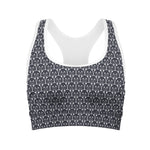 Cute Black Cat Pattern Print Women's Sports Bra