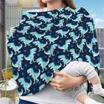 Cute Blue T-Rex Dinosaur Pattern Print Baby Seat Cover