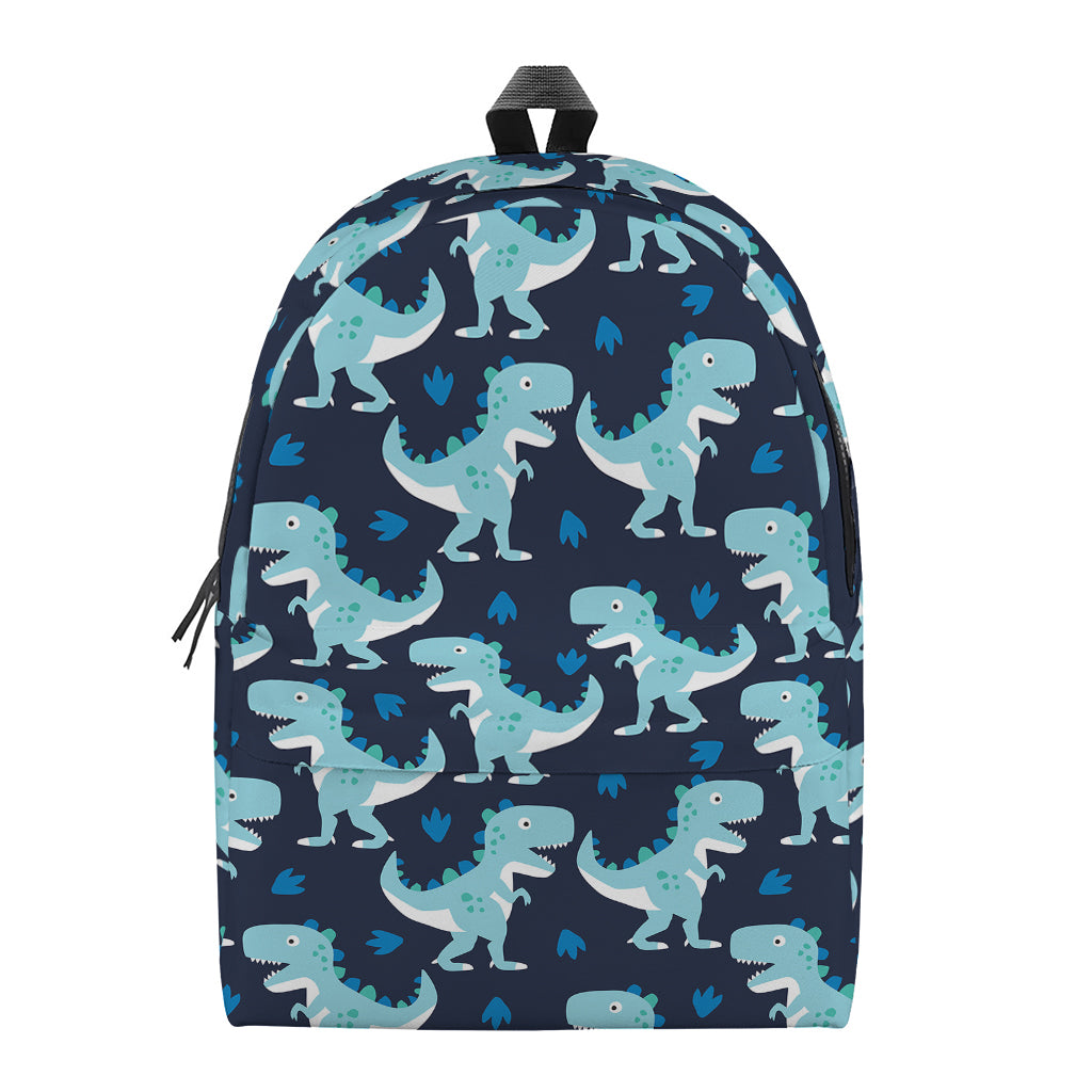 Cute Blue T-Rex Dinosaur Pattern Print Backpack