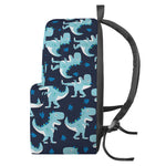 Cute Blue T-Rex Dinosaur Pattern Print Backpack