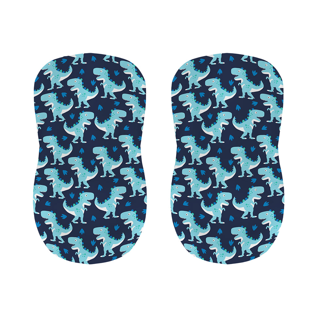 Cute Blue T-Rex Dinosaur Pattern Print Bar Stool Covers