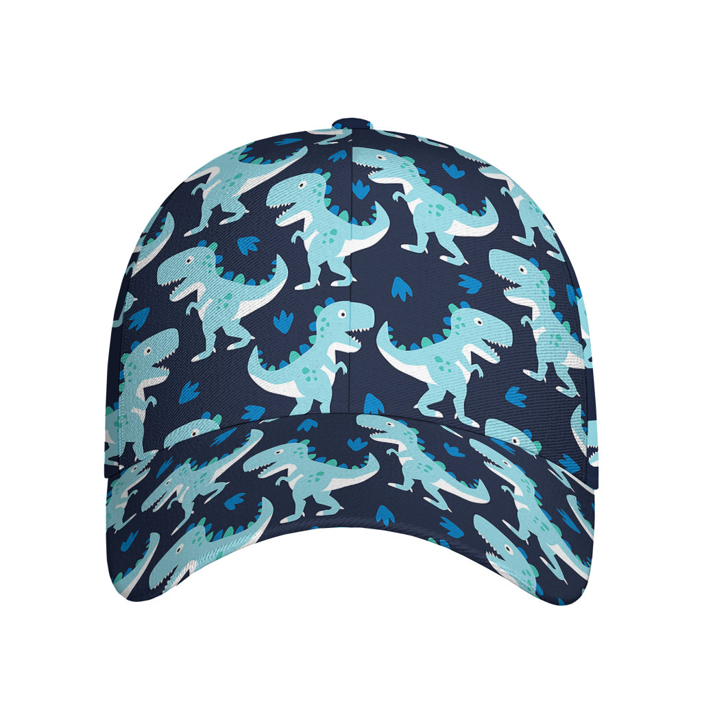 Cute Blue T-Rex Dinosaur Pattern Print Baseball Cap