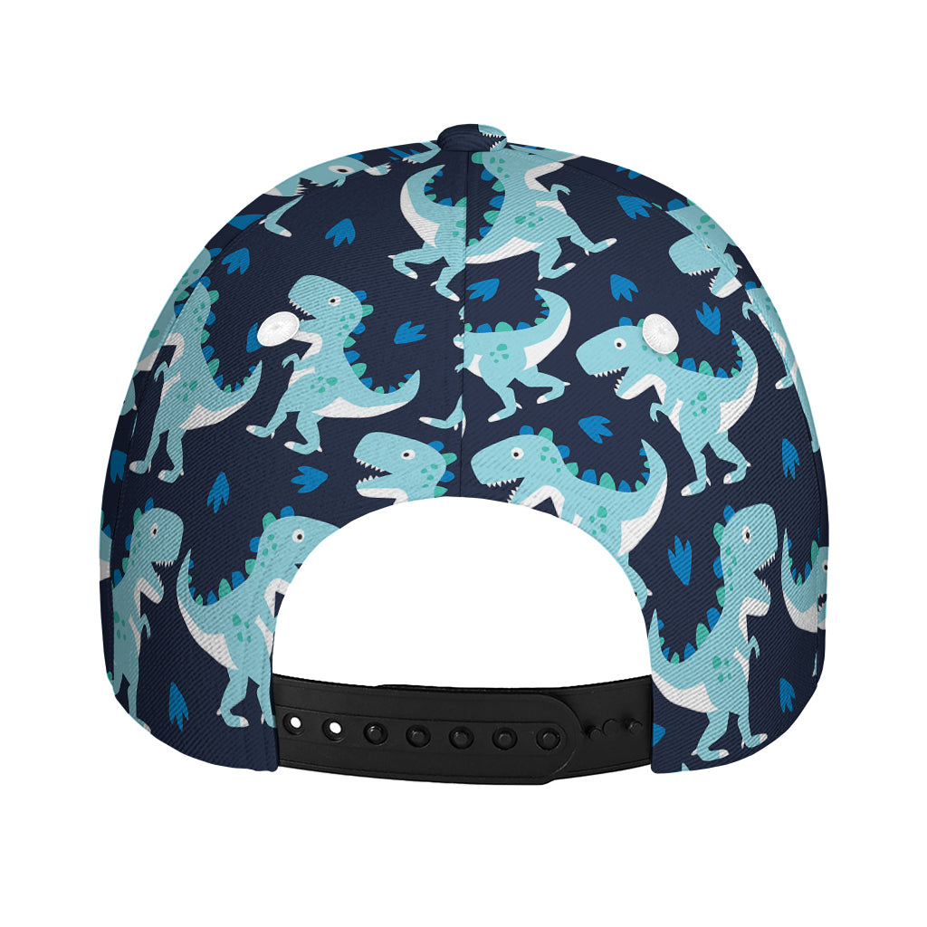 Cute Blue T-Rex Dinosaur Pattern Print Baseball Cap