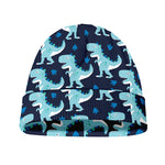 Cute Blue T-Rex Dinosaur Pattern Print Beanie