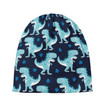 Cute Blue T-Rex Dinosaur Pattern Print Beanie