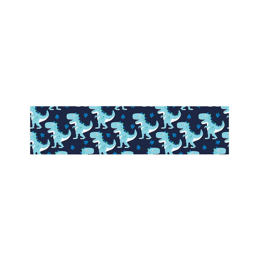 Cute Blue T-Rex Dinosaur Pattern Print Bed Runner