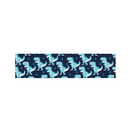 Cute Blue T-Rex Dinosaur Pattern Print Bed Runner