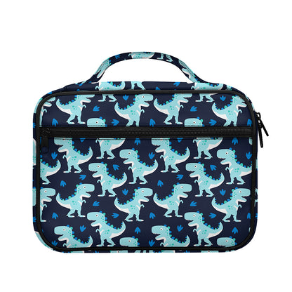 Cute Blue T-Rex Dinosaur Pattern Print Briefcase Bible Bag