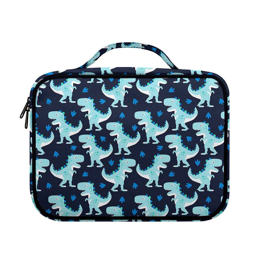 Cute Blue T-Rex Dinosaur Pattern Print Briefcase Bible Bag