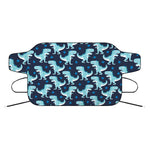 Cute Blue T-Rex Dinosaur Pattern Print Car Windshield Snow Cover