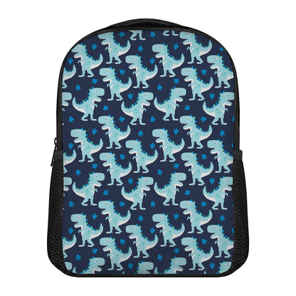 Cute Blue T-Rex Dinosaur Pattern Print Casual Backpack