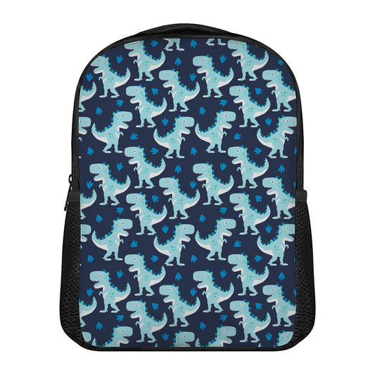 Cute Blue T-Rex Dinosaur Pattern Print Casual Backpack