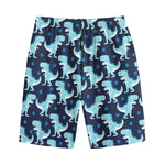 Cute Blue T-Rex Dinosaur Pattern Print Cotton Shorts