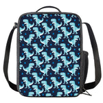 Cute Blue T-Rex Dinosaur Pattern Print Crossbody Lunch Bag