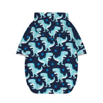 Cute Blue T-Rex Dinosaur Pattern Print Dog Zip Up Hoodie