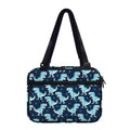 Cute Blue T-Rex Dinosaur Pattern Print Double Strap Bible Bag