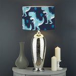 Cute Blue T-Rex Dinosaur Pattern Print Drum Lamp Shade
