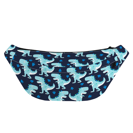 Cute Blue T-Rex Dinosaur Pattern Print Fanny Pack