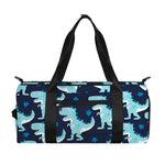 Cute Blue T-Rex Dinosaur Pattern Print Gym Bag