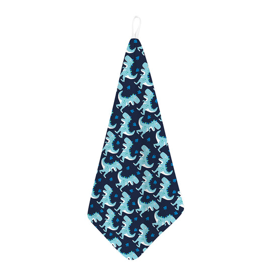 Cute Blue T-Rex Dinosaur Pattern Print Hand Towel