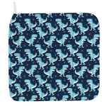 Cute Blue T-Rex Dinosaur Pattern Print Hand Towel