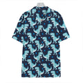 Cute Blue T-Rex Dinosaur Pattern Print Hawaiian Shirt