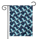 Cute Blue T-Rex Dinosaur Pattern Print House Flag