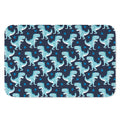 Cute Blue T-Rex Dinosaur Pattern Print Indoor Door Mat