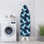 Cute Blue T-Rex Dinosaur Pattern Print Ironing Board Cover