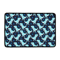 Cute Blue T-Rex Dinosaur Pattern Print Kitchen Mat