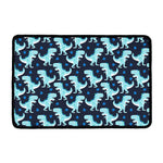 Cute Blue T-Rex Dinosaur Pattern Print Kitchen Mat