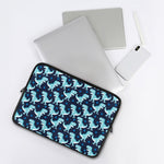 Cute Blue T-Rex Dinosaur Pattern Print Laptop Sleeve