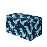 Cute Blue T-Rex Dinosaur Pattern Print Leather Tissue Box Cover