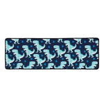Cute Blue T-Rex Dinosaur Pattern Print Long Kitchen Mat