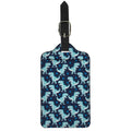 Cute Blue T-Rex Dinosaur Pattern Print Luggage Tag