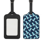 Cute Blue T-Rex Dinosaur Pattern Print Luggage Tag