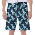 Cute Blue T-Rex Dinosaur Pattern Print Men's Beach Shorts